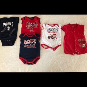 SOLD****3-6 months baby baseball clothes